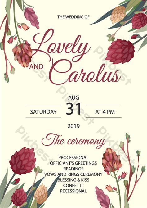 Wedding Card Poster Design Ai Free Download Pikbest