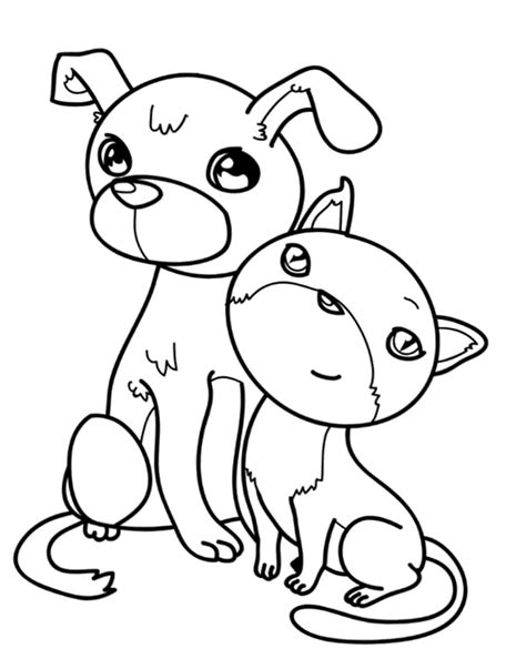 Dog And Cat Coloring Pages Free Printable Coloring Pages For Kids