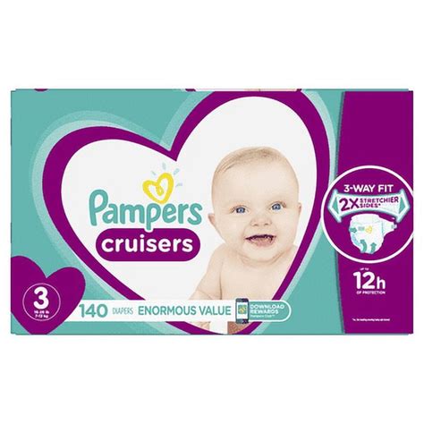 Pampers Cruisers Active Fit Taped Diapers Size 3 140 Ct