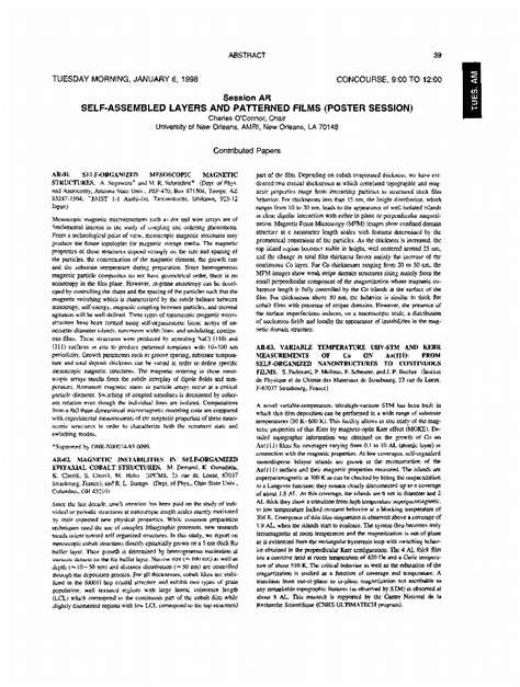 Variable Temperature UHV Stm And Kerr Measurements Of Co On Au IEEE