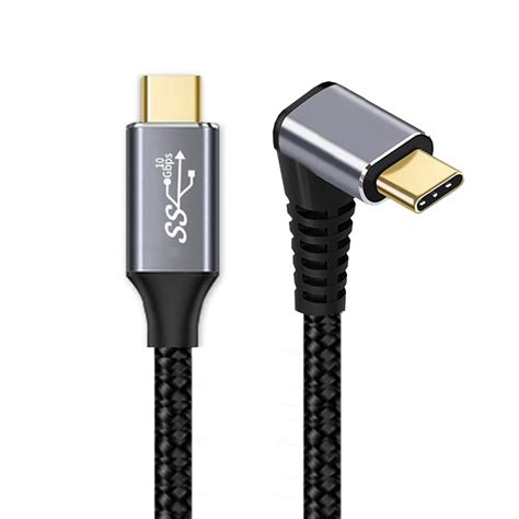 Cablecc Typ C USB C Stecker 90 Grad Nach Oben Abgewinkelt Auf Stecker