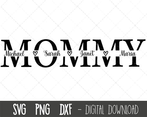 Mommy Svg Mother Svg Mothers Day Svg Mommy Split Name Etsy