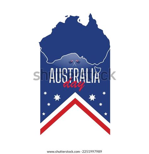 Australian Flag Map Flat Illustration Vector Stock Vector Royalty Free