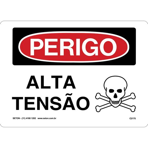 Placa De Perigo Alta Tens O Caveira