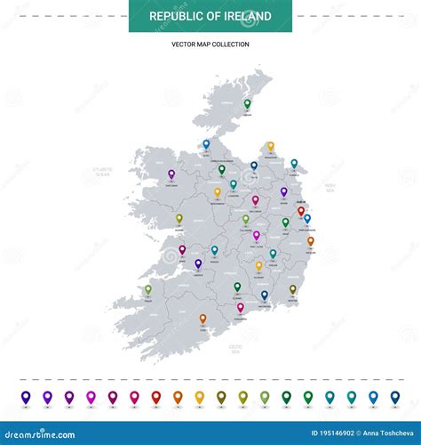 Ireland Location Modern Vector Map For Infographics All World