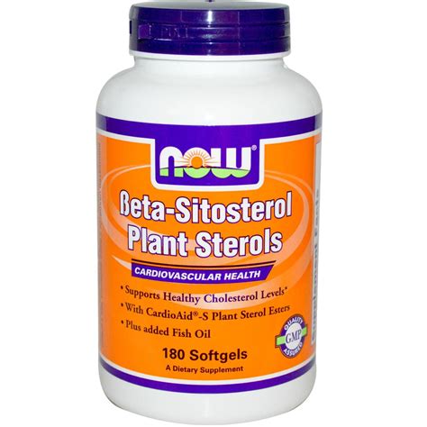 Beta Sitosterol Plant Sterols 180 Softgels Now Foods Supplement Australia Mega Vitamins