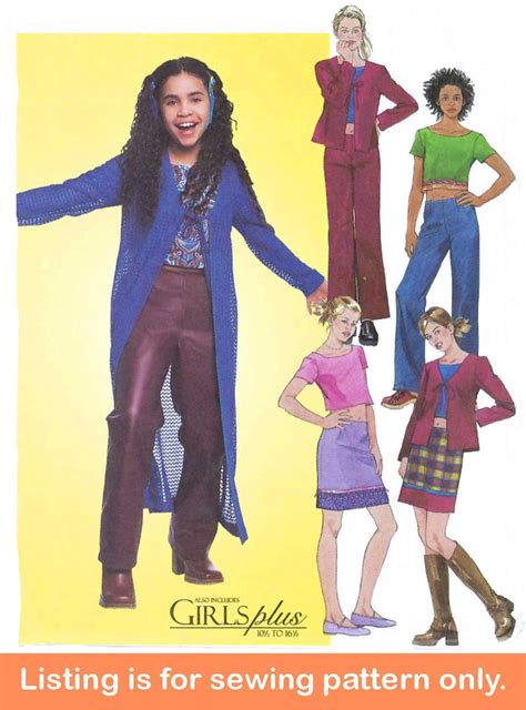 Girls Sewing Pattern Sew Tween Teen Clothes Clothing Etsy