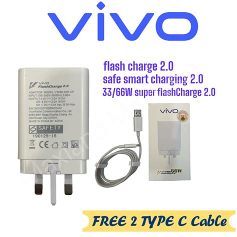 Original Vivo W W Fast Charger Flash Charge Adapter With Type