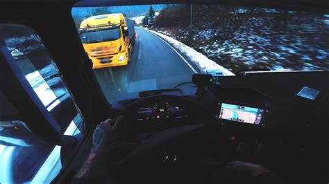 POV Truck Driving Trough German Winter Mercedes Actros L YouTube