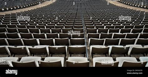 Seats In The Former Olympic Stadium Estadi Olimpic Lluis Companys