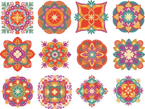 Diwali Rangoli Elements Set 35806819 Vector Art at Vecteezy