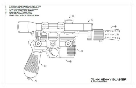 Han Solo's DL-44 Heavy Blaster Schematic Drawing - Etsy