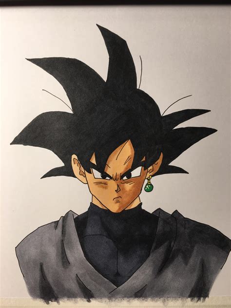 black goku drawing - not perfect but it's nice. : dbz