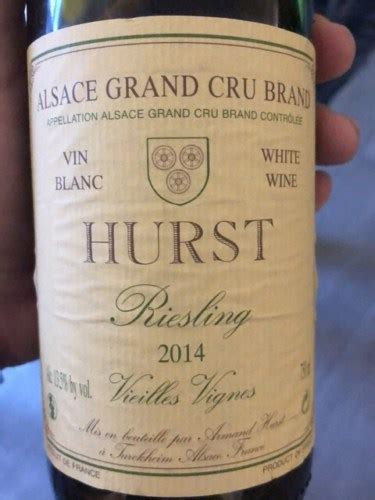 Armand Hurst Vieilles Vignes Riesling Alsace Grand Cru Brand Vivino US