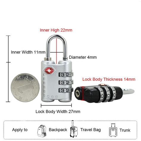 Luggage Tsa Customs Lock Safely Code Lock Digit Combination Lock Anti