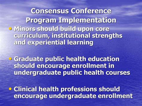 Undergraduate Public Health Education Consensus Conference Report