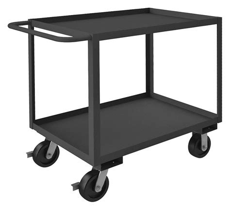 3,000 lb Load Capacity, 36 in x 24 in, Utility Cart with Lipped Metal ...