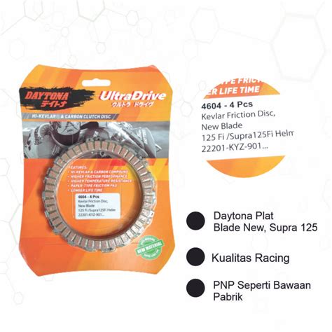 Daytona Original Kampas Plat Kopling Blade New 125 Supra X 125 Helm In