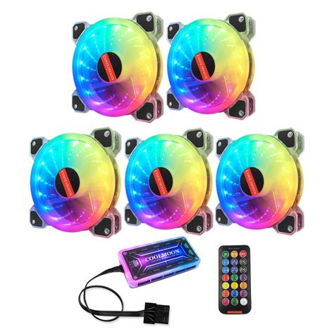 Coolmoon Ventilador Rgb Cm Silencioso Controle Remoto Ir De