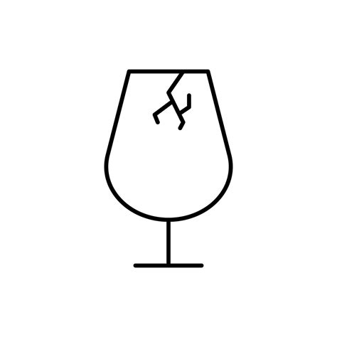 Broken Glass Minimalistic Thin Icon for Web and Graphic Design, Apps