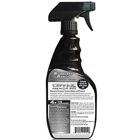 Milwaukee Muscle Ceramic Auto Car Wax Spray - 24 Fl Oz - 4X The Ceramic Coating - Detail Spray ...