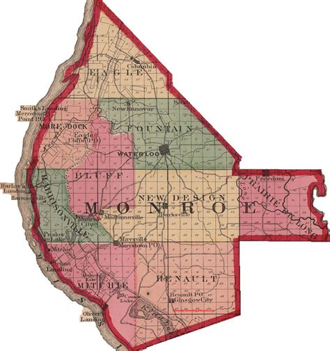 Monroe County, Illinois 1870 Map