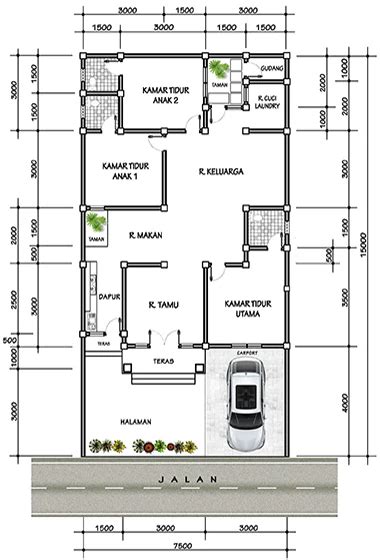 MODEL 4 Rumah Mini Malis 1 Lantai 3 Kamar