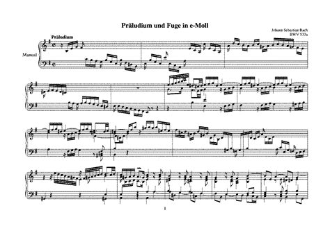 Prelude And Fugue In E Minor BWV 533a Bach Johann Sebastian IMSLP