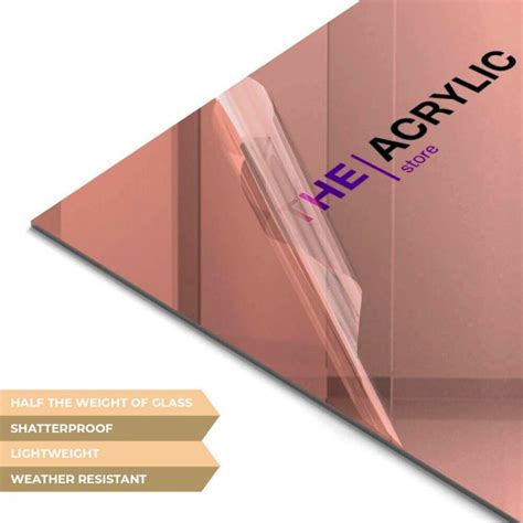 Rose Gold Acrylic Mirror Sheet