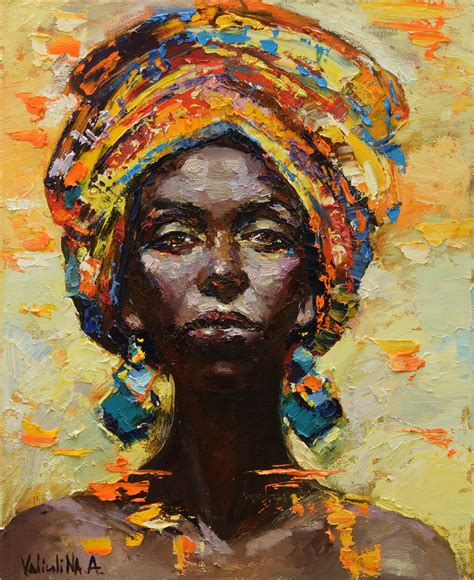 African woman portrait painting by Anastasiya Valiulina (2016) : Painting Oil on Canvas - Singulart