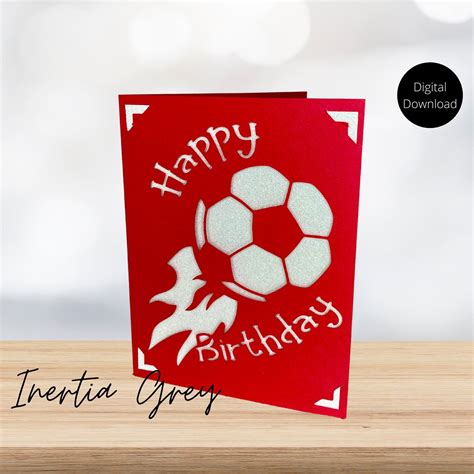 Soccerfootball Happy Birthday Insert Card Svg Digital Cut File Cricut