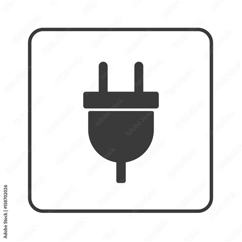 Stromstecker Steckdose Netzteil Simple App Icon Stock