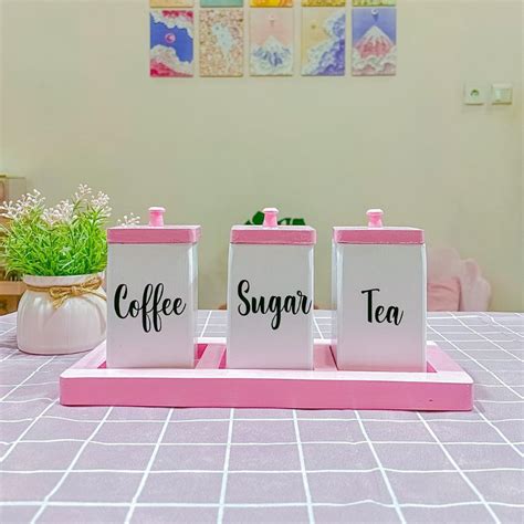 Jual Prima Shabby Craft Hiasan Rumah Penyimpanan Tempat Kopi Set Gula