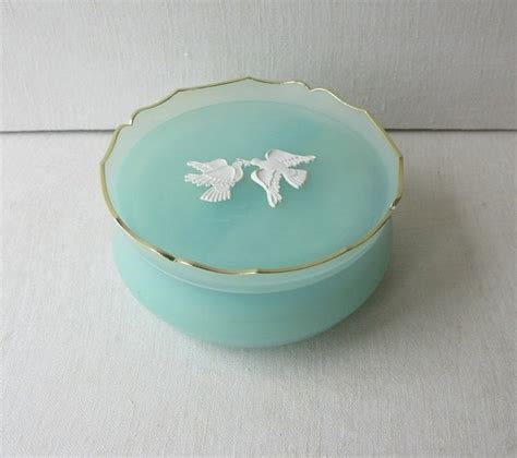 Vintage Avon Talcum Powder Box Aqua