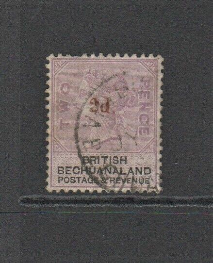 British Bechuanaland 1888 2d On 2d Lilac Black Curved Foot To 2