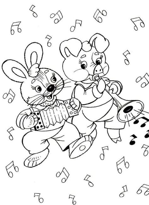 Coloriage Adorables Musiciens télécharger et imprimer gratuit sur