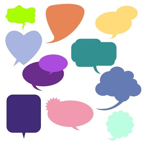 Premium Vector Set Of Speech Bubbles In Different Colors Isolated On