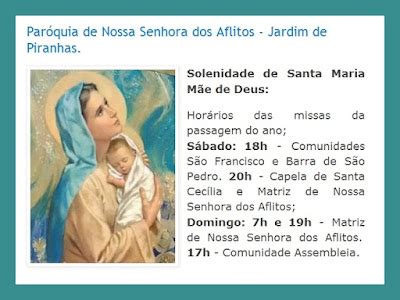 Blog da Paróquia de Nossa Senhora dos Aflitos Horários das missas da