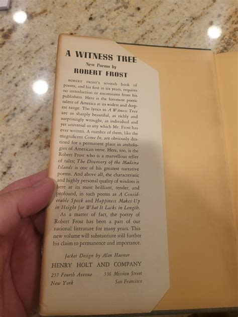 Robert Frost A Witness Tree Stated First Printing Henry Holt Ebay