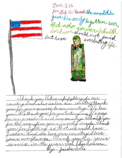 Thank You Letters To Our Veterans From Valley Christian Academy Local