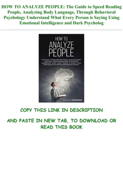 PDF EPub HOW TO ANALYZE PEOPLE The Guide To Speed Reading People