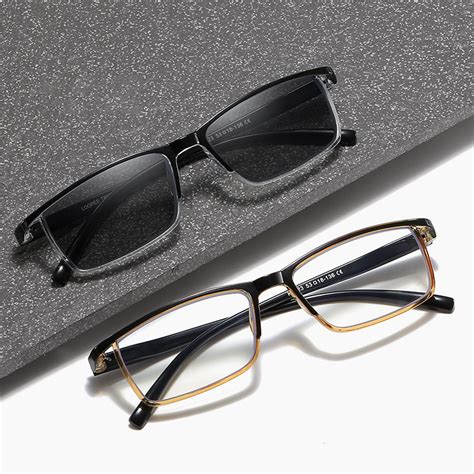 Men S Small Square Frame Photochromic Reading Glasses