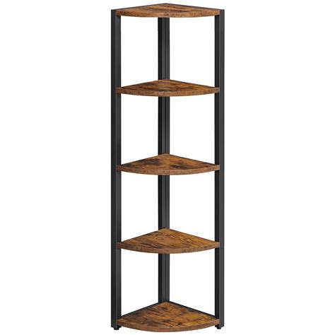 Buy Vasagle 5 Tier Corner Shelf Stand Corner Bookshelf Tall Corner Storage Shelves Industrial