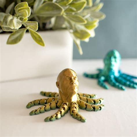 Rocktopus D Printed Gifts Flexible Octopus Decor Toy Rock Dwayne