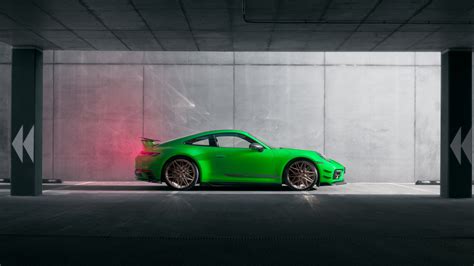 Porsche 911 Carrera Lime Green Popular 8K HDR Desktop Wallpaper