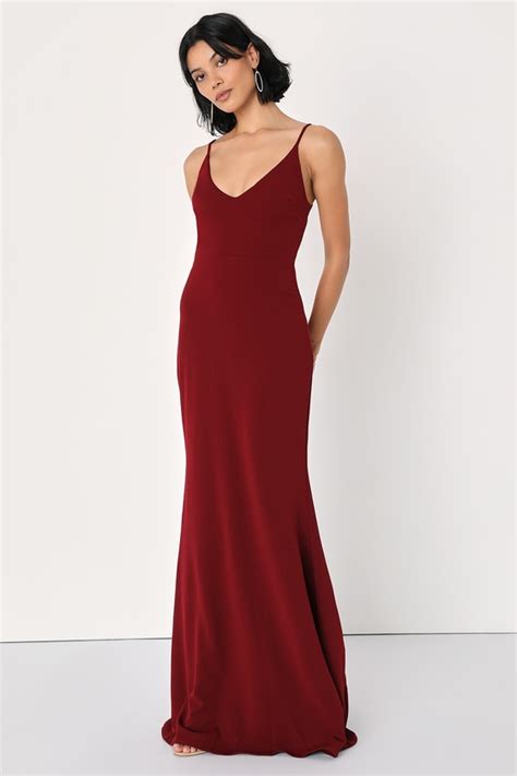 Sexy Wine Red Maxi Dress Mermaid Maxi Dress Bodycon Maxi Lulus