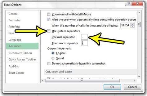 How To Use A Different Decimal Separator In Excel 2013 Live2Tech