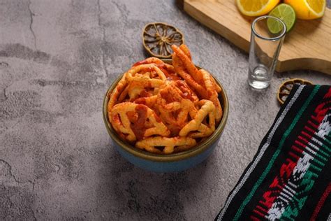 Premium Photo Fried Mexican Wheat Chips With Hot Sauce Duritos