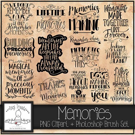 Memories Word Art Scrapbooking Card Making Photo Overlay Etsy