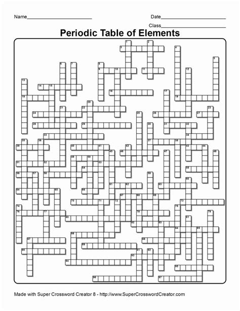 Periodic Table Puzzle Worksheets Answer Key